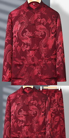 Shadow Dragon Jacquard Mandarin Suit (RM)