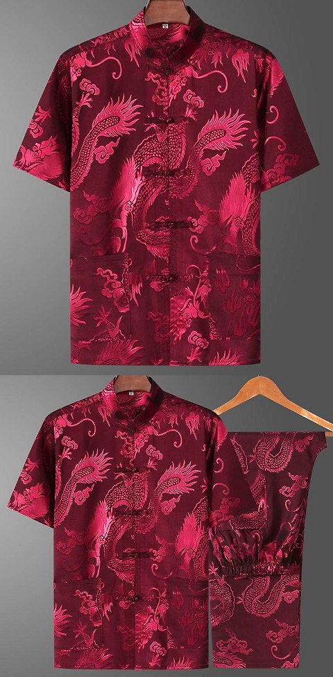 Shadow Dragon Jacquard Mandarin Suit (RM)