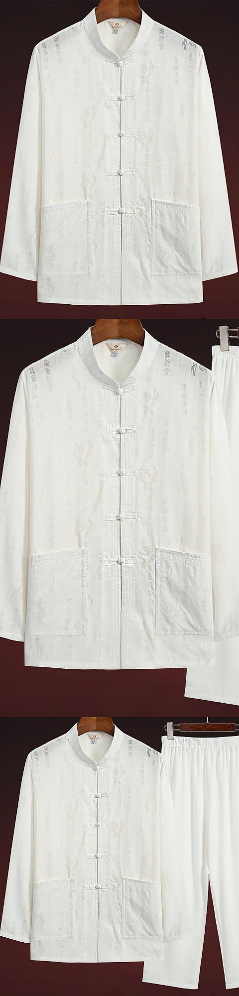 Fu Character Linen Long-sleeve Mandarin Suit (RM)