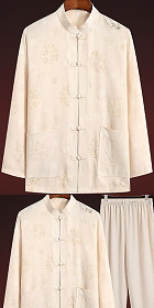 Dual-dragon Linen Long-sleeve Mandarin Suit (RM)
