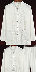 Dual-dragon Linen Long-sleeve Mandarin Suit (RM)