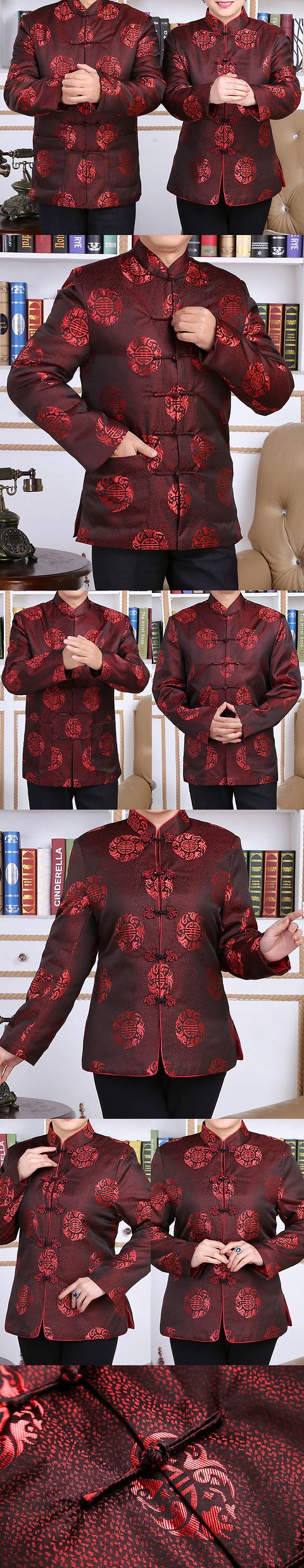 Shou Embroidery Brocade Long-sleeve Mandarin Top (RM)