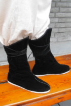 Vintage Han Style Mid Cloth Boots w/ Shoelaces