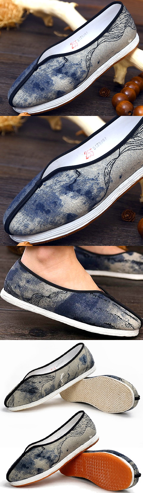 Chinese Ink-painting Single Girder (Saxie) Shoes (RM)