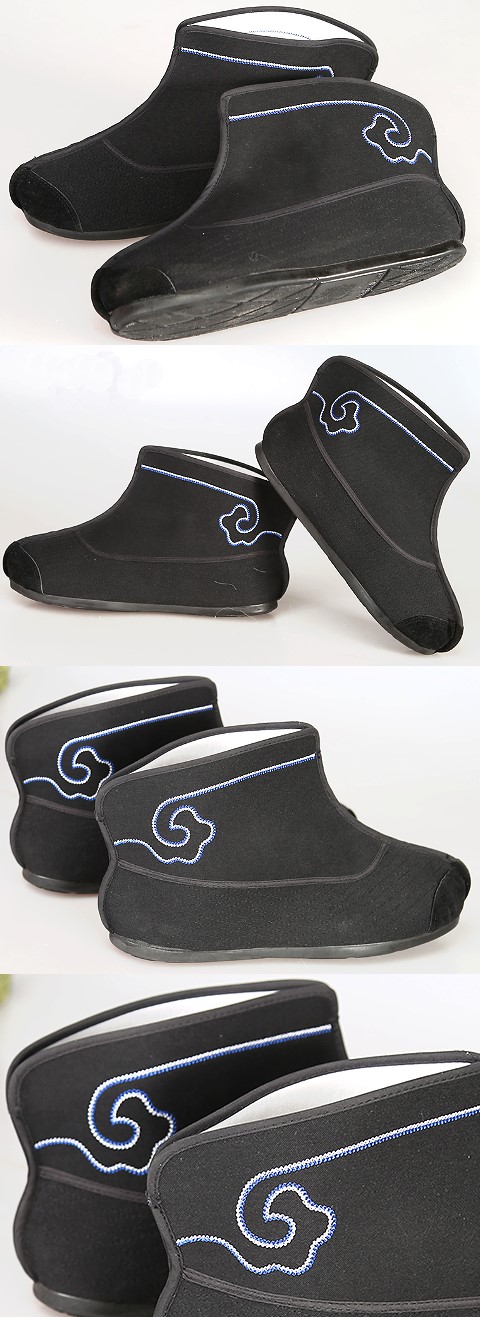 Cloth Boots with Auspicious Cloud Embroidery