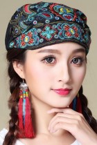 Ethnic Phoenix Embroidery Scarf Cap