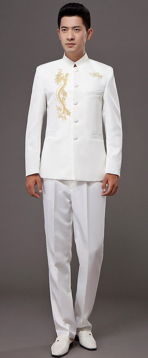 Modernised Mao Suit w/ Golden Dragon Embroidery (RM)