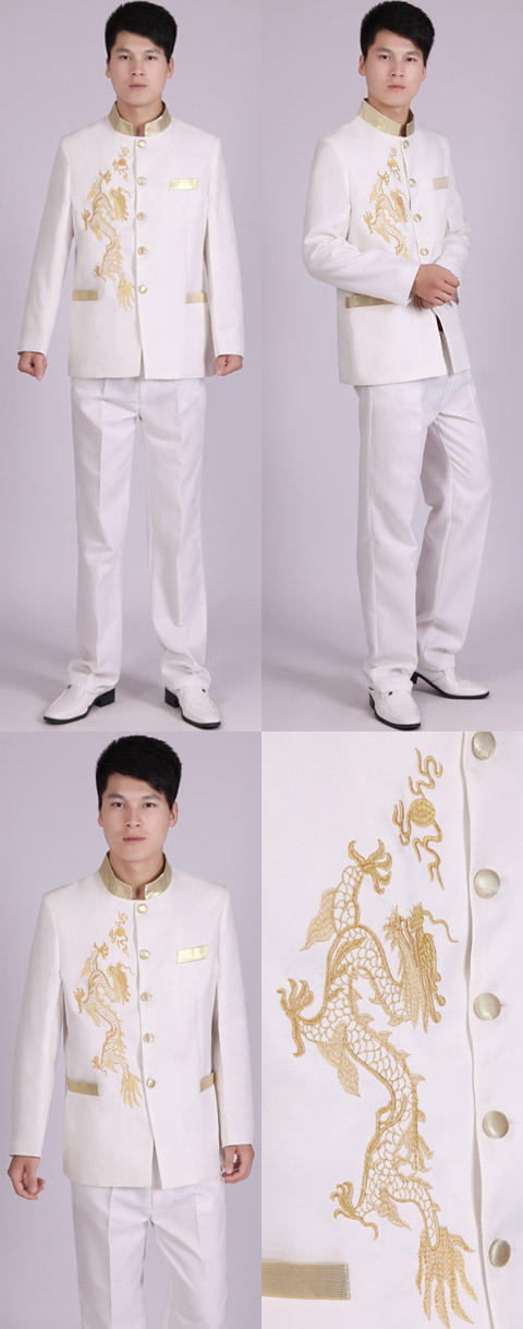 Modernised Mao Suit w/ Golden Dragon Embroidery (RM)