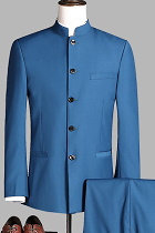 Modernised Snug Fit Mao Suit - Blue (RM)