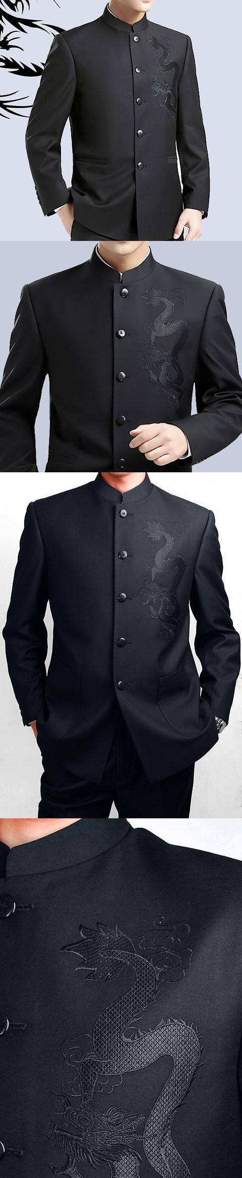 Bargain - Modernised Mao Jacket w/ Big Dragon Embroidery (RM)