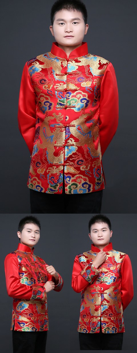 Modified Mandarin Jacket w/ Embroidery Patches (RM)