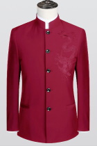 Modernised Snug Fit Mao Jacket w/ Big Dragon Embroidery (RM)