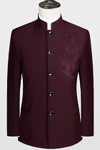 Modernised Snug Fit Mao Jacket w/ Big Dragon Embroidery (RM)