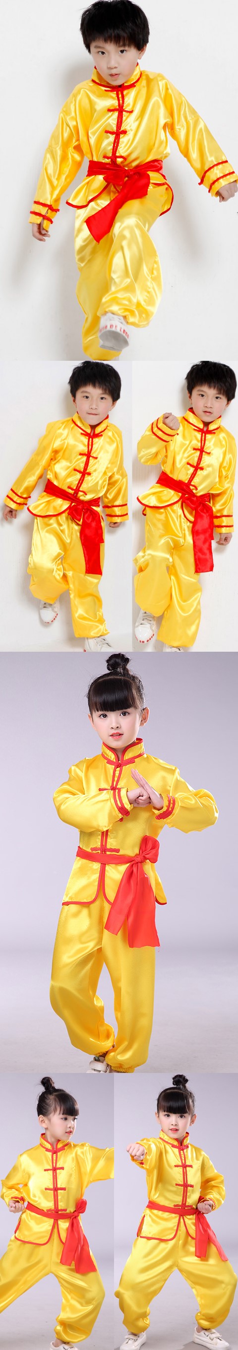 Bargain - Kid's Kung Fu Uniform with Sash - Yellow