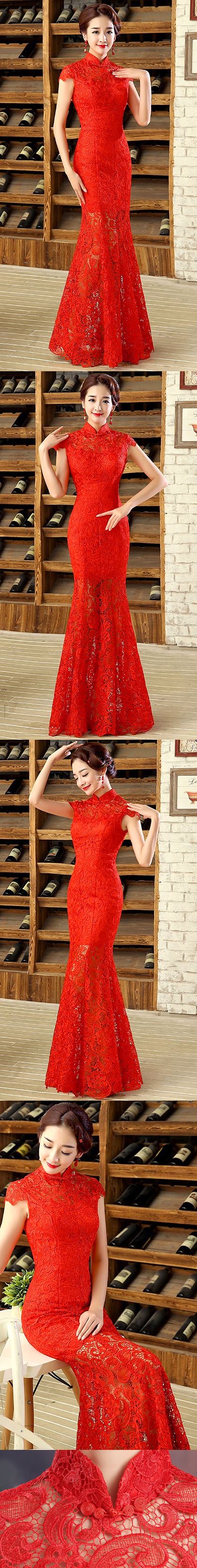 Cup-sleeve Long-length Evening-dress Cheongsam (RM)