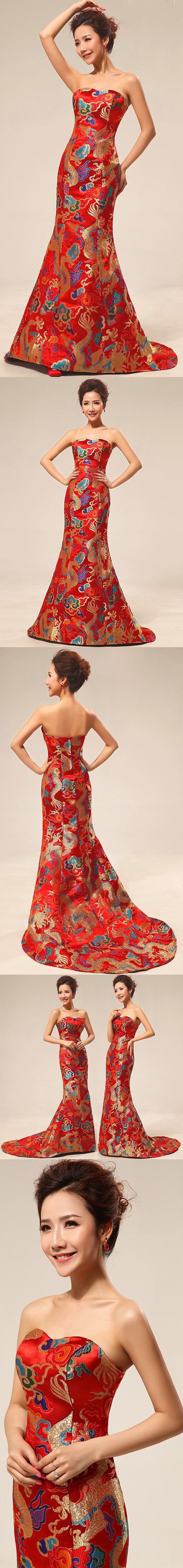 Bare-shoulders Dragon Robe Evening-dress Cheongsam (RM)