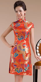 Cup-sleeve Short-length Bridal Cheongsam (RM)