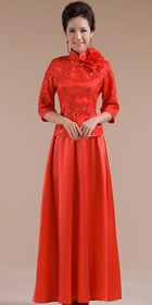 Elbow-sleeve Long-length Bridal Cheongsam (RM)