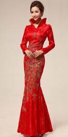 Long-sleeve Long Bridal Cheongsam (RM)