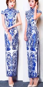 Cup-sleeve Long-length Evening-dress Cheongsam (RM)