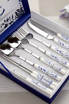 Stainless Steel w/ Porcelain handle Cutlery Set