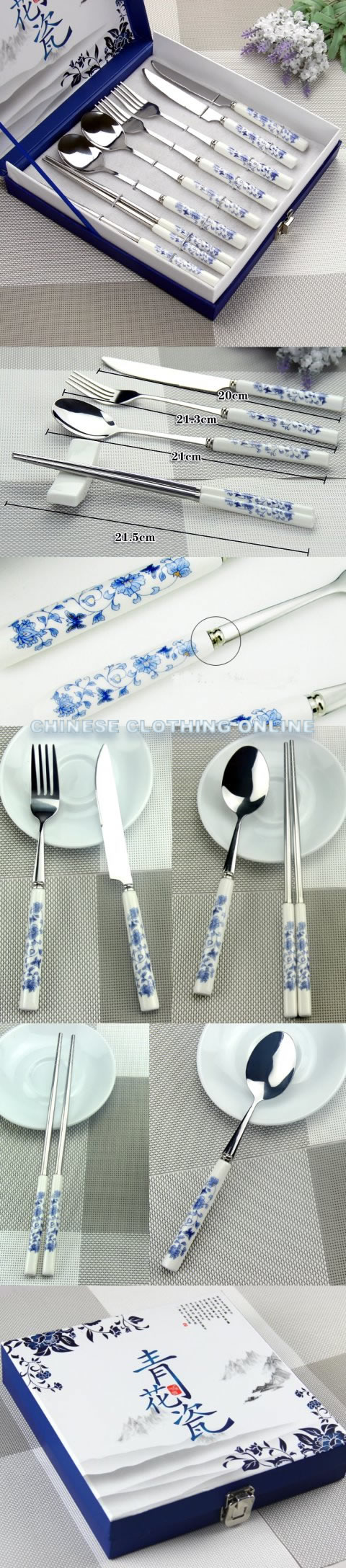 Stainless Steel w/ Porcelain handle Cutlery Set