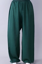 Professional Taichi Kungfu Pants - Cotton/Linen - Dark Green (RM)