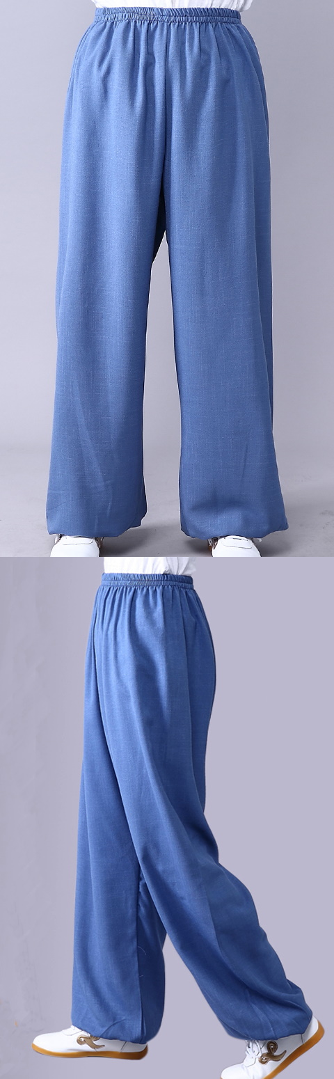 Professional Taichi Kungfu Pants - Cotton/Linen - Jean Blue (RM)