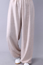 Professional Taichi Kungfu Pants - Cotton/Linen - Khaki (RM)