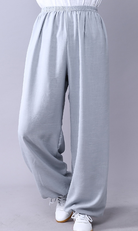 Professional Taichi Kungfu Pants - Cotton/Linen - Light Grey (RM) (RM)
