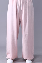 Professional Taichi Kungfu Pants - Cotton/Linen - Pink (RM)