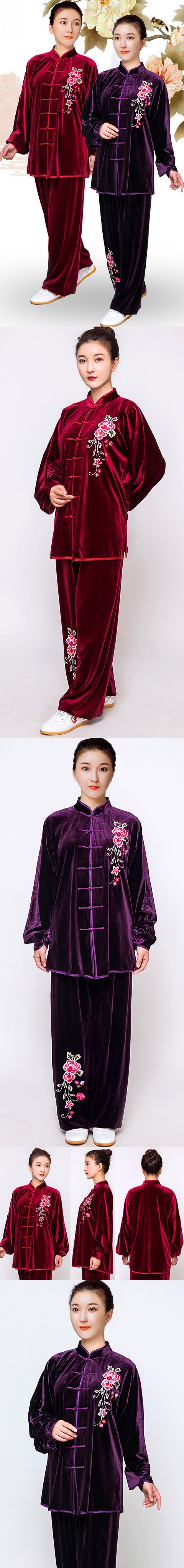 Professional Taichi Kungfu Uniform with Pants - Velvet (RM)