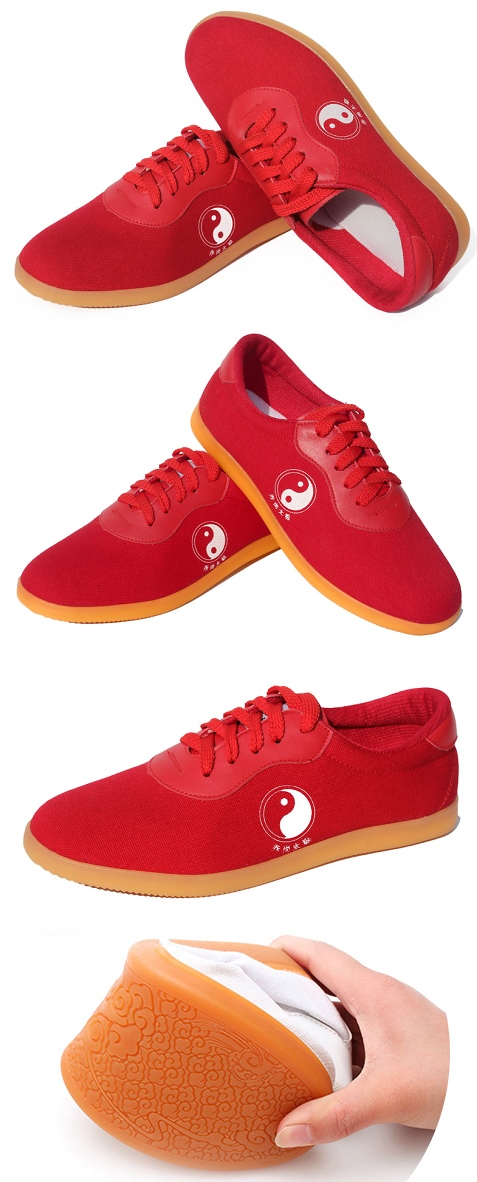 Professional Taichi/Wushu Canvas Sneakers (Red)