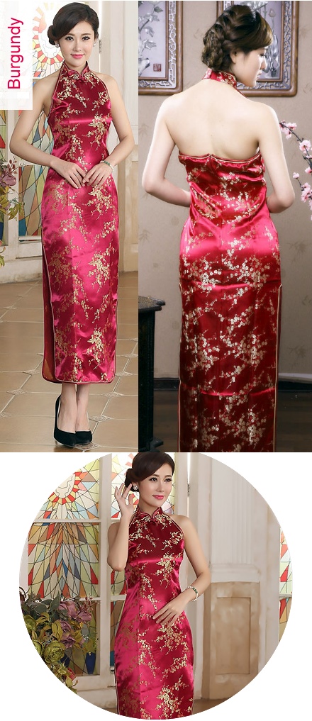 Cut-in Shoulders Bareback Brocade Cheongsam (RM)