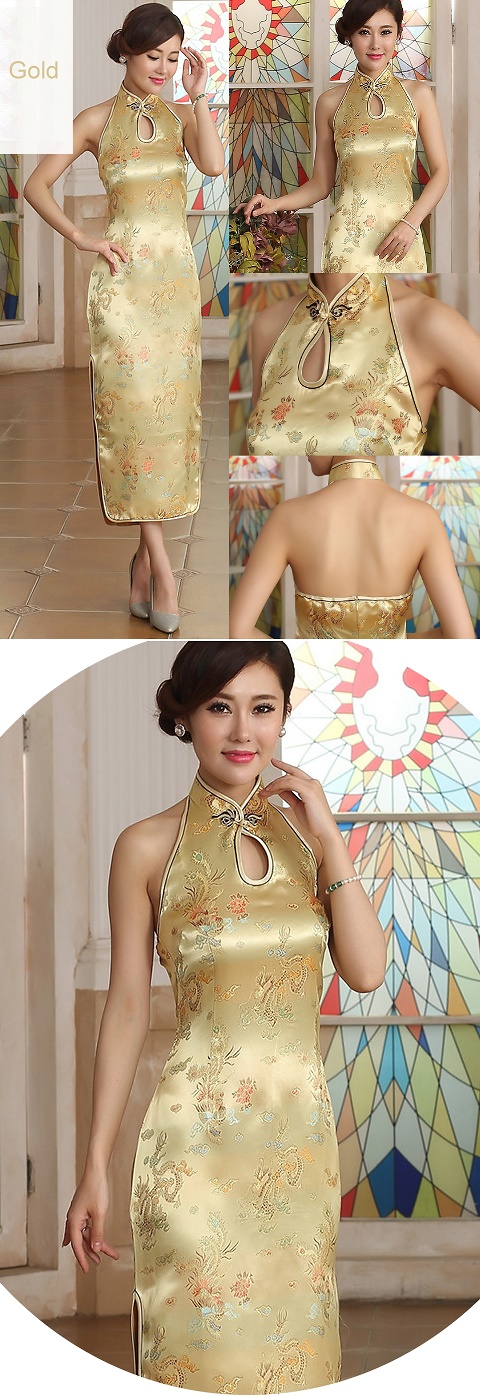 Cut-in Shoulders Bareback Brocade Cheongsam (RM)