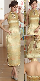 Cut-in Shoulders Bareback Brocade Cheongsam (RM)