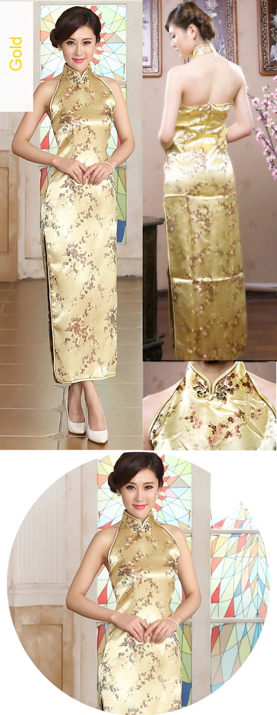 Cut-in Shoulders Bareback Brocade Cheongsam (RM)