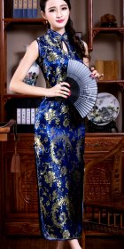 Sleeveless Long-length Brocade Cheongsam (RM)