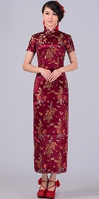 Short-sleeve Long-length Brocade Cheongsam (RM)