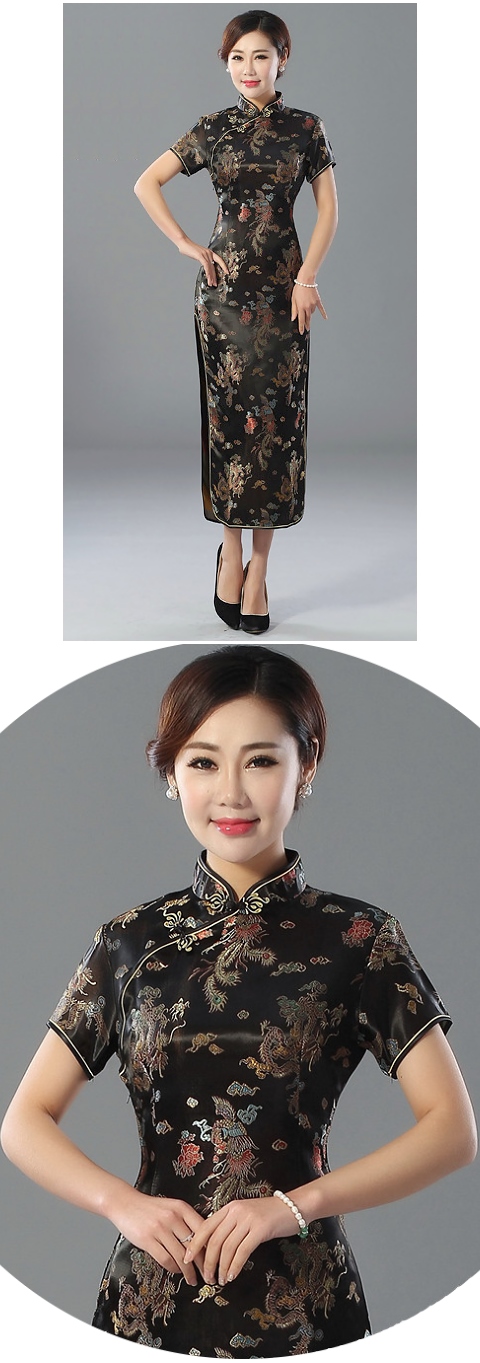 Short-sleeve Long-length Brocade Cheongsam (RM)