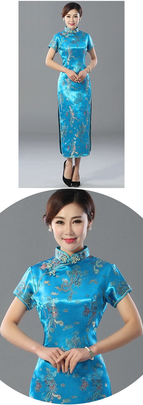 Short-sleeve Long-length Brocade Cheongsam (RM)