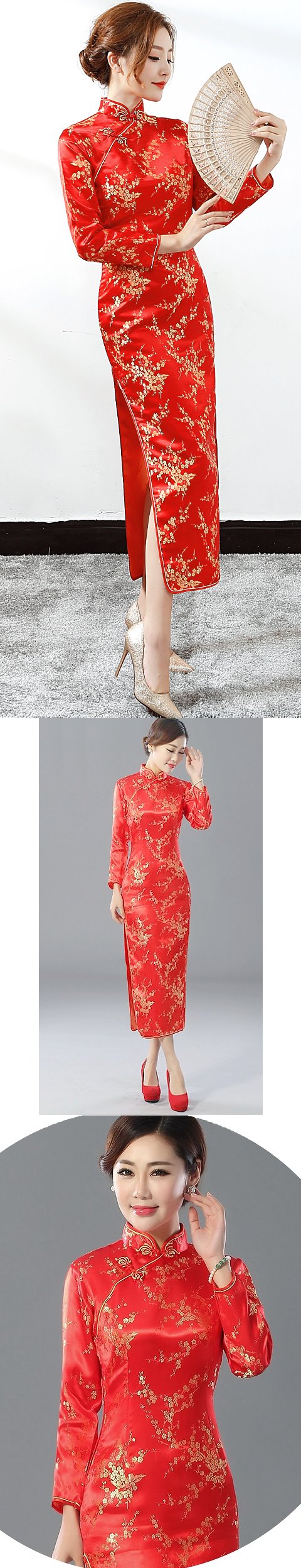 Long-sleeve Long-length Brocade Cheongsam (RM)