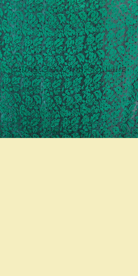 面料 - 透視繡花絲絨網紗（綠色）