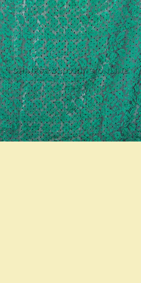 Fabric - See-through Embroidery Velvet Gauze (Green)