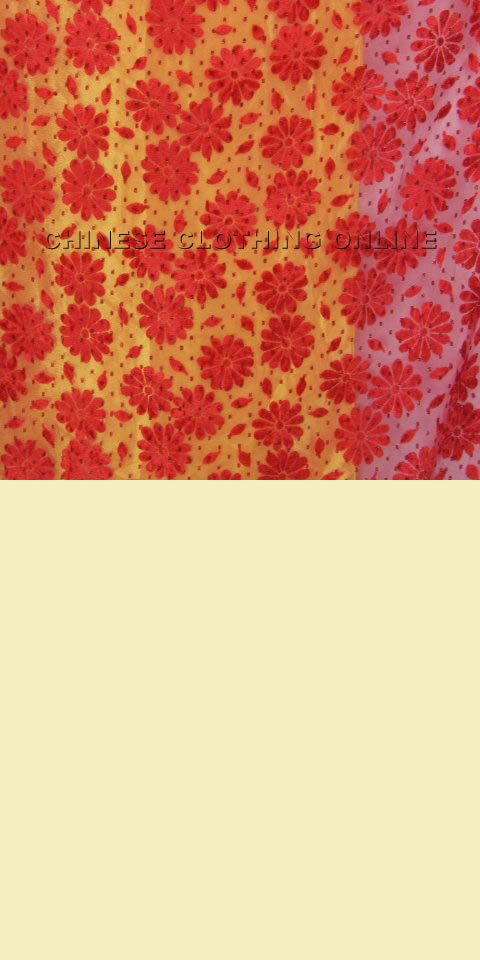 Fabric - See-through Embroidery Velvet Gauze (Red)