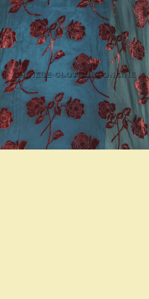 Fabric - See-through Embroidery Silk Velvet Gauze (Red)