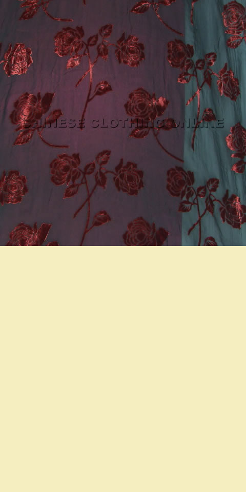 Fabric - See-through Embroidery Silk Velvet Gauze (Red)