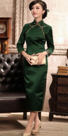 3/4-sleeve Long-length Cheongsam (CM)