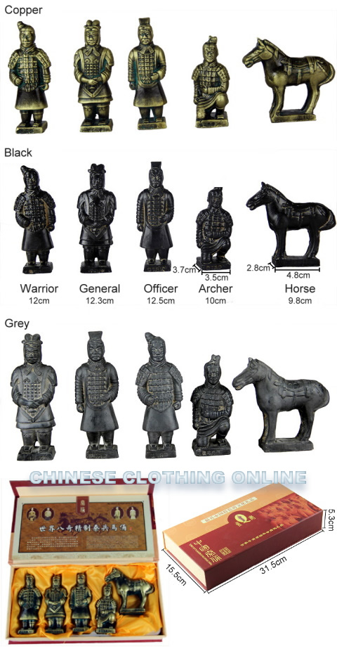 5-piece (12cm) Miniature Terracotta Army