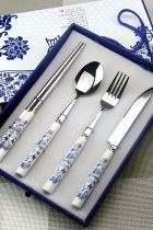 Stainless Steel w/ Porcelain handle Cutlery Set